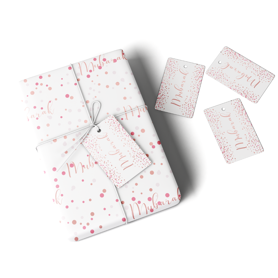 Mubarak Confetti Gift Wrap & Tag