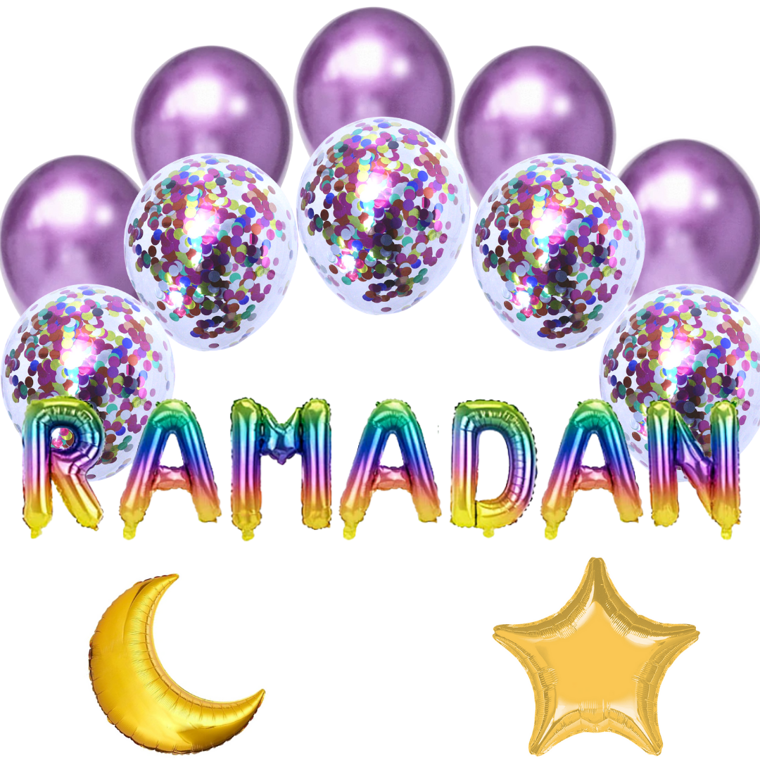 Balloon Bundle - Happy Ramadan - Rainbow