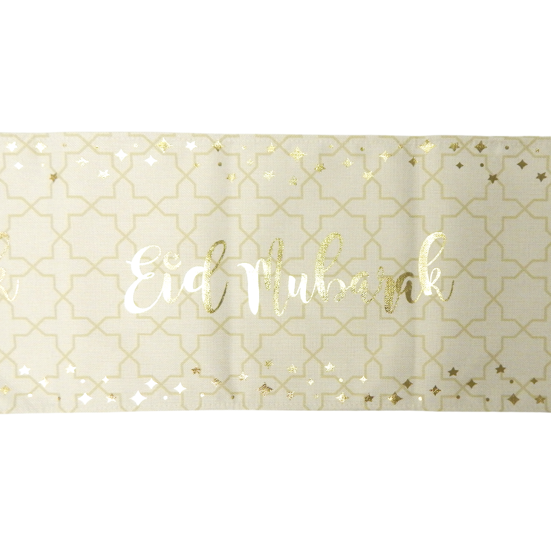 Eid Table Runner - Cream & Gold