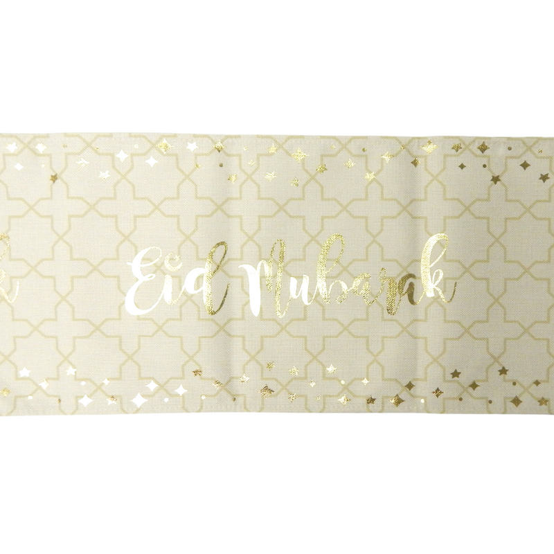 Eid Table Runner - Cream & Gold