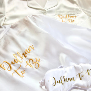 Dulhan To Be Nightwear Bundle (Medium) - White & Gold