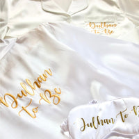 Dulhan To Be Nightwear Bundle (Large) - White & Gold