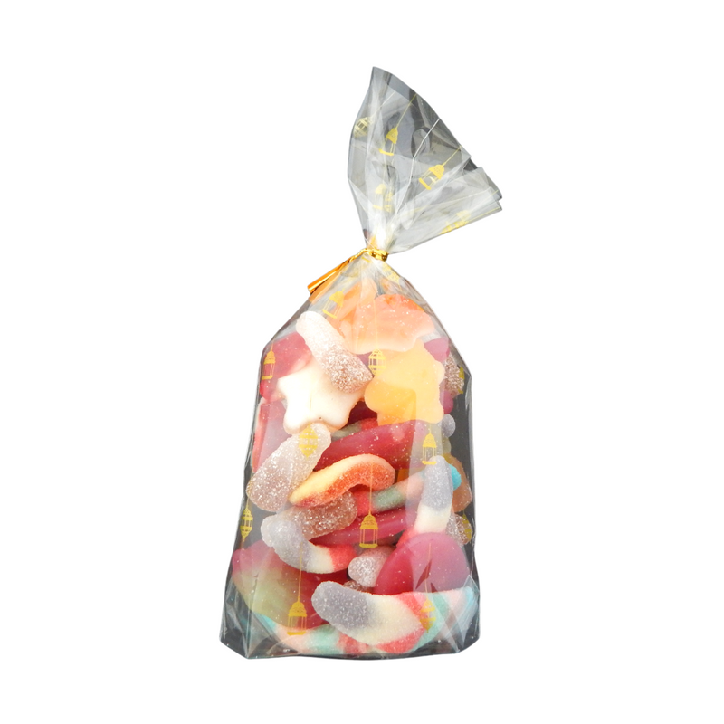 Lantern Treat Bags (10pk) - Clear & Gold Foil
