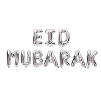 Eid Mubarak Foil Balloons - Silver