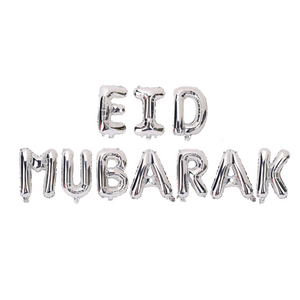 Eid Mubarak Foil Balloons - Silver