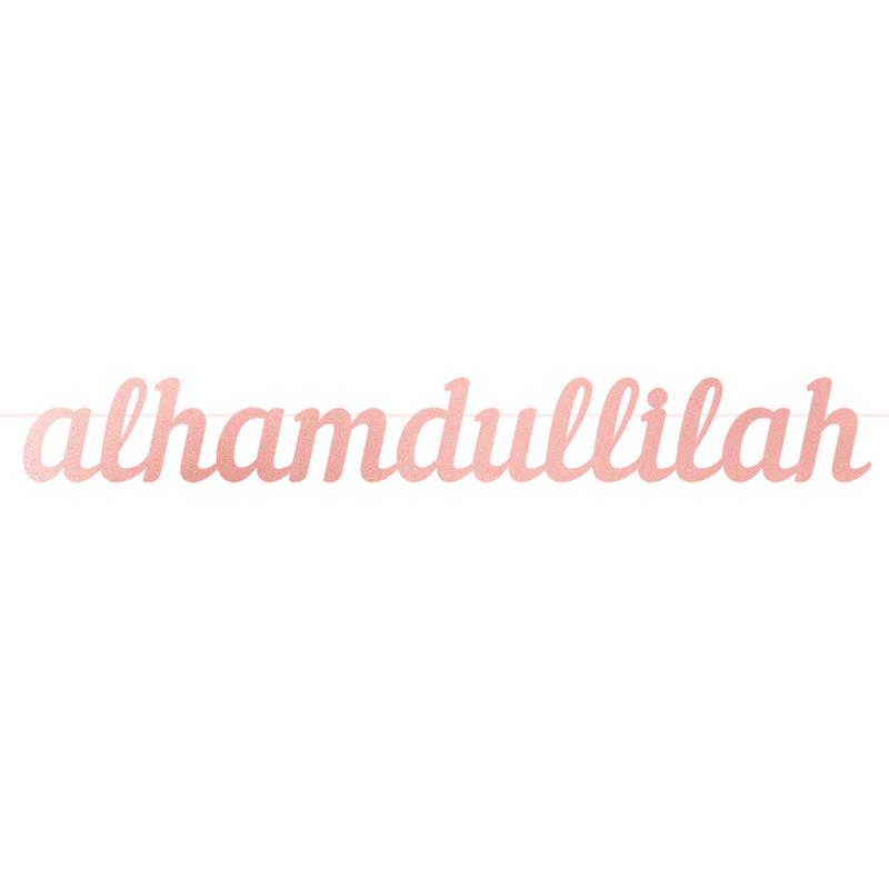 Alhamdulillah Letter Banner - Rose Gold