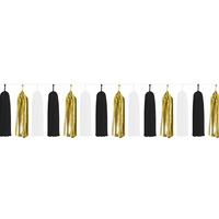 Paper Tassels (15pcs) - Black & Gold