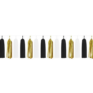 Paper Tassels (15pcs) - Black & Gold