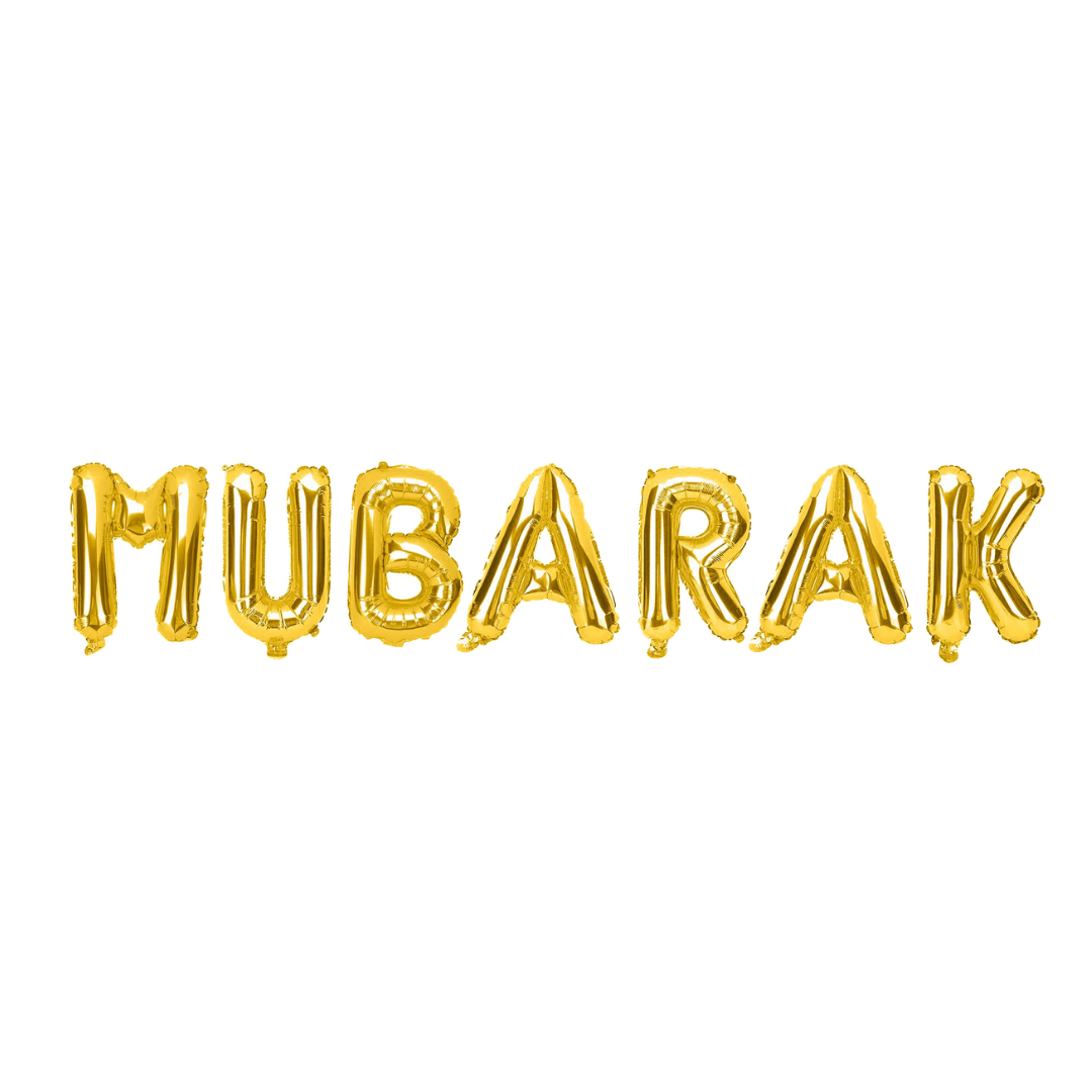 Mubarak Foil Balloons - Gold