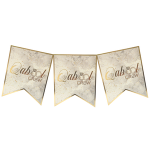 Qabool Crew Party Banner - Grey & Gold