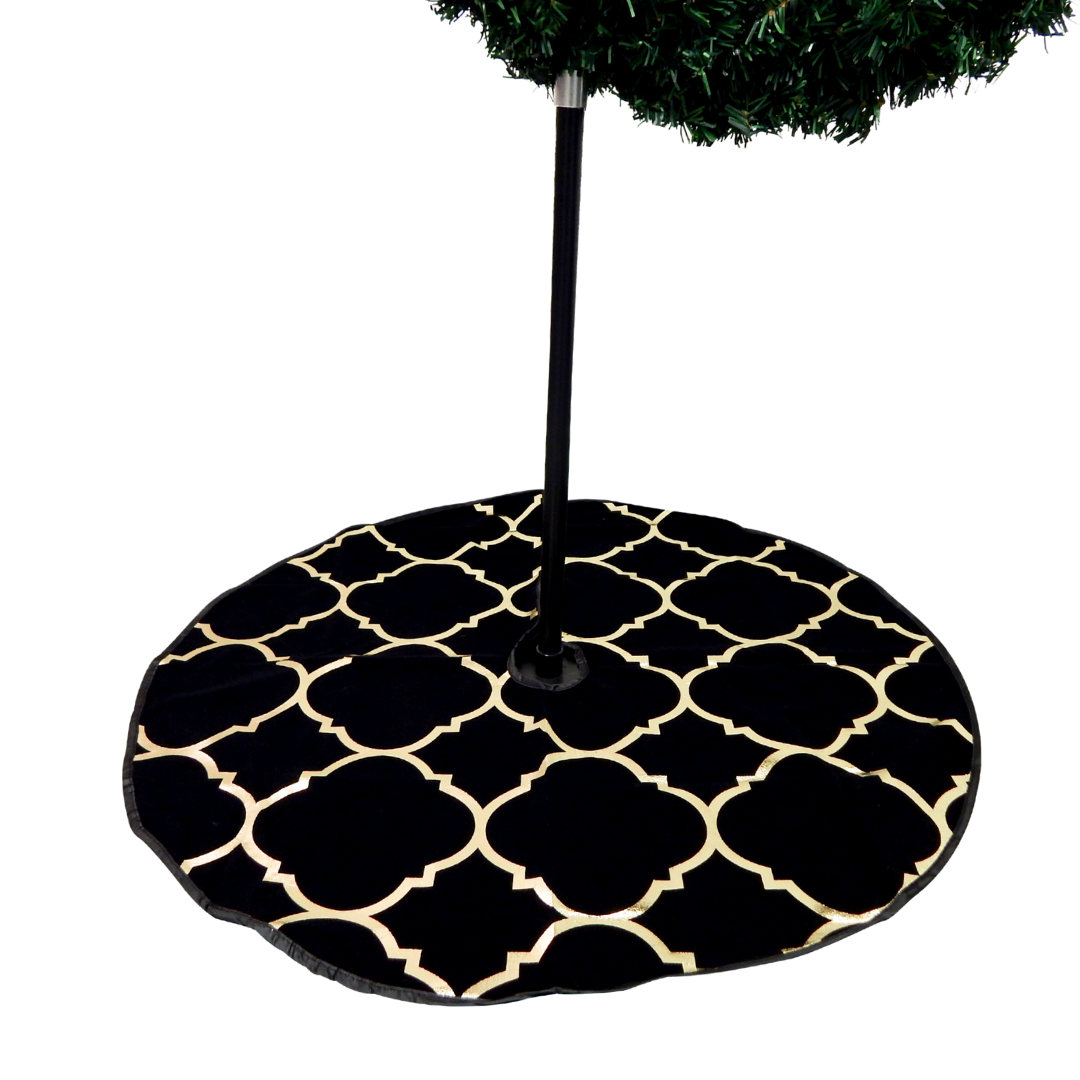 Tree Skirt - Black & Gold Foil