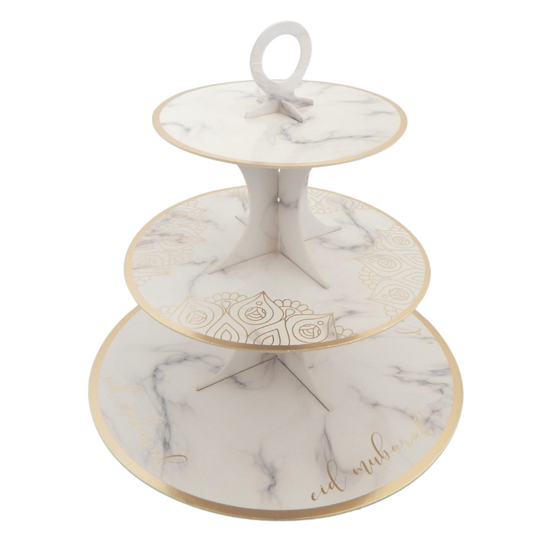 Eid Mubarak Cupcake Stand - Marble & Gold