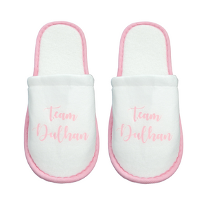 Team Dulhan Slippers - White & Rose