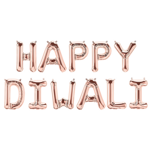 Happy Diwali Foil Balloons - Rose Gold