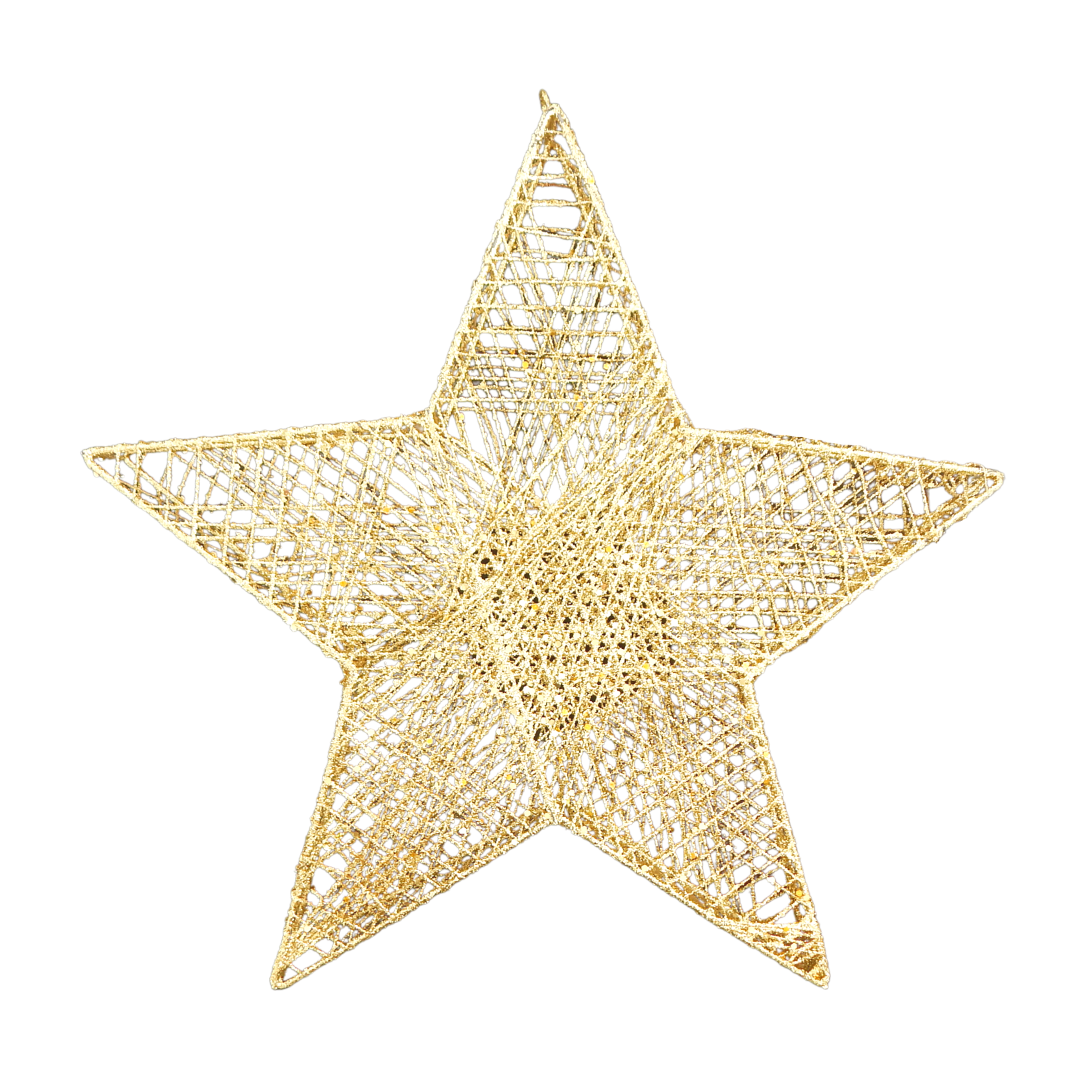 Large Hanging Glitter Star - Gold