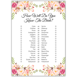 How Well Do You Know The Bride Game (10pk)