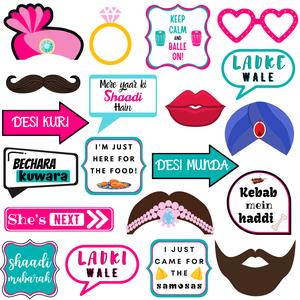 Desi Wedding Photo Props - 20 pack