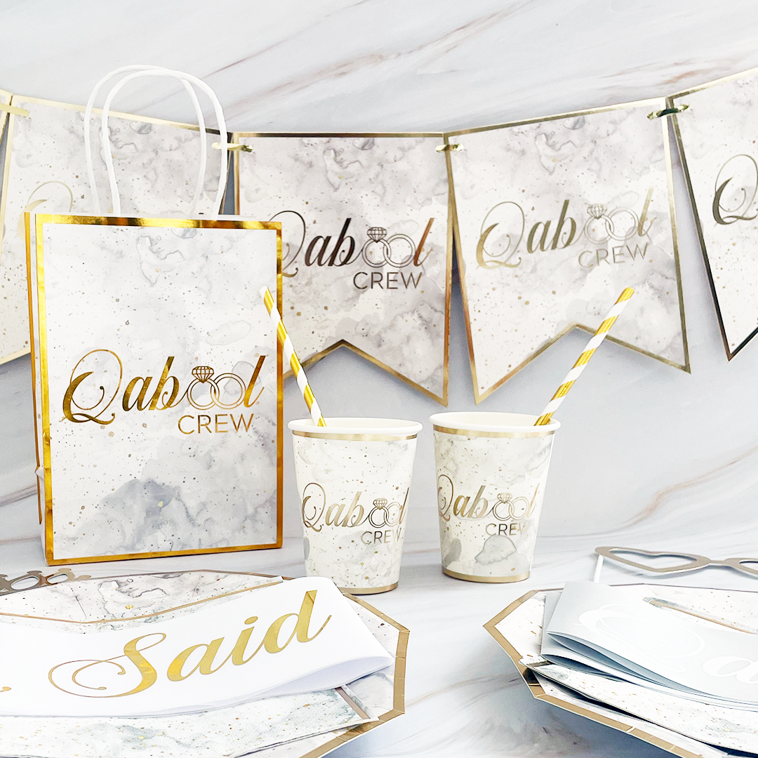 Qabool Crew Treat Bags (10pk) - Grey & Gold