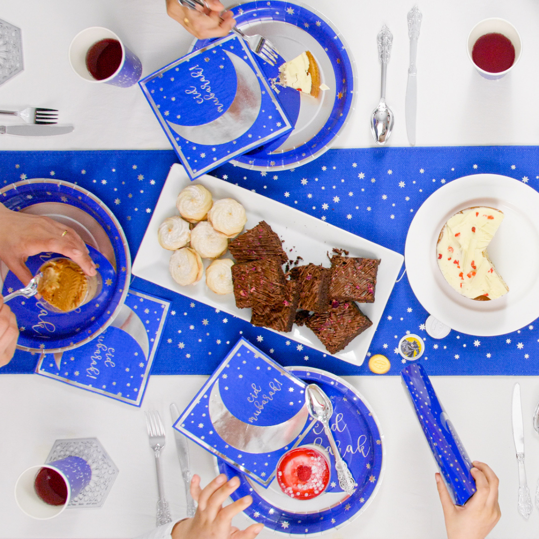 Eid Mubarak Napkins (20pk) - Blue & Silver